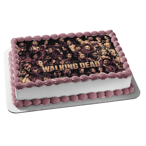 Imagen comestible para decoración de tarta con el logotipo de The Walking Dead, Rick Darryl, Carl y Andrea, ABPID06028 