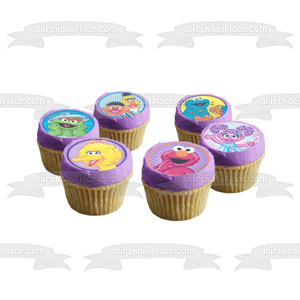 Imágenes comestibles para cupcakes de Barrio Sésamo, Elmo, Elmo, el monstruo de las galletas, Abby Cadabby, Bert y Ernie, ABPID04254 