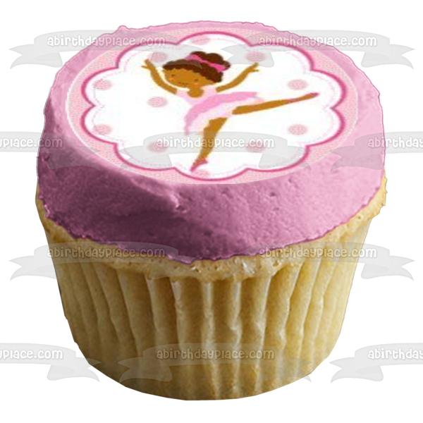 Bailarina Ballet Tutu y zapatillas rosas Adorno comestible para cupcakes Imágenes ABPID04331 