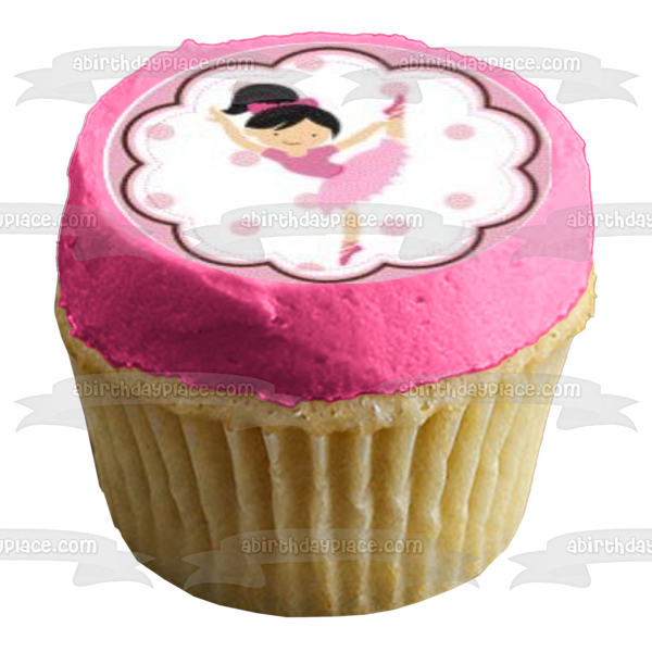 Bailarina Ballet Tutu y zapatillas rosas Adorno comestible para cupcakes Imágenes ABPID04331 