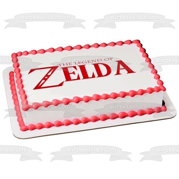 The Legend of Zelda Red Logo Edible Cake Topper Image ABPID06063