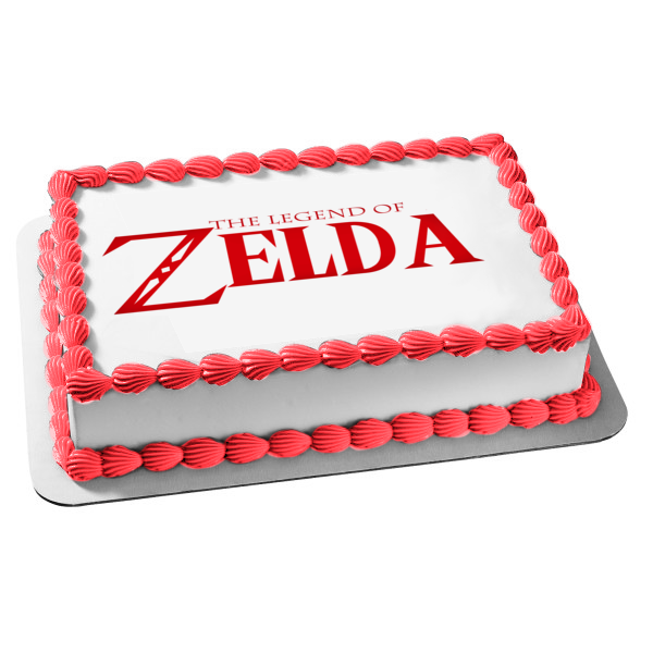 The Legend of Zelda Red Logo Edible Cake Topper Image ABPID06063