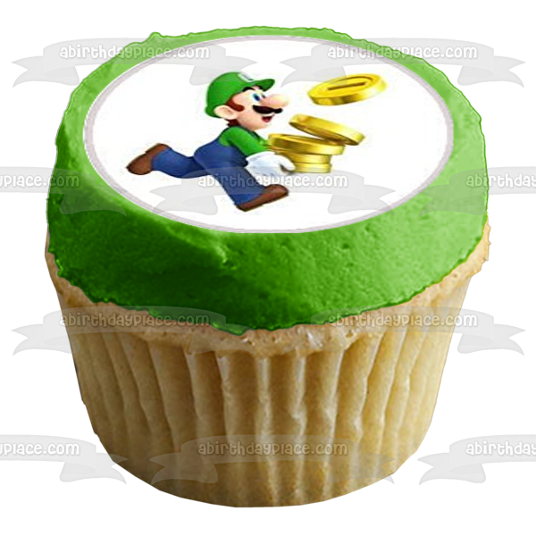 Nintendo Super Mario Luigi Princess Toadstool Yoshi Bowser and Wario Edible Cupcake Topper Images ABPID04339