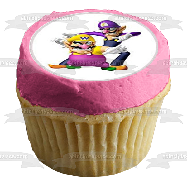 Nintendo Super Mario Luigi Princess Toadstool Yoshi Bowser and Wario Edible Cupcake Topper Images ABPID04339