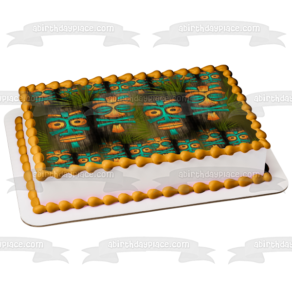 Imagen comestible para tarta tribal hawaiana Tiki Grass ABPID06081 