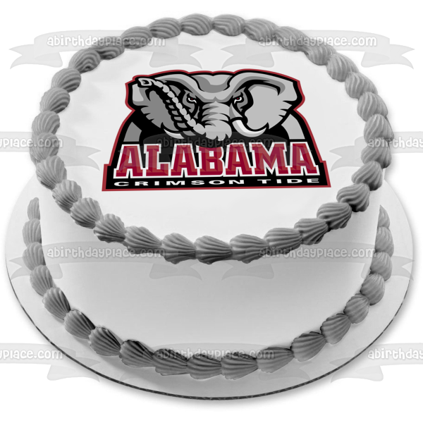 University of Alabama Crimson Tide Logo College Sports Elephant Edible Cake Topper Image ABPID06089