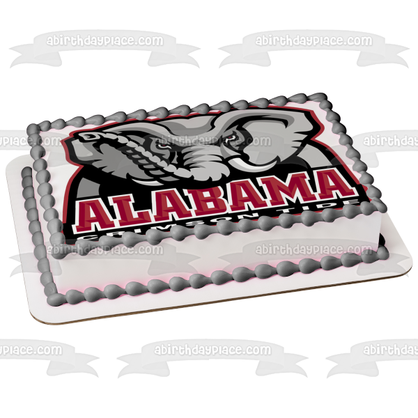 University of Alabama Crimson Tide Logo College Sports Elephant Edible Cake Topper Image ABPID06089