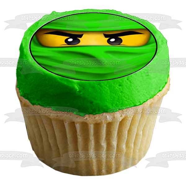 LEGO Ninjago Ninja Masks Faces Edible Cupcake Topper Images ABPID04531