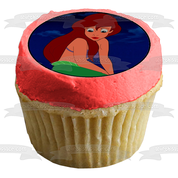 The Little Mermaid Ariel Edible Cupcake Topper Images ABPID04537