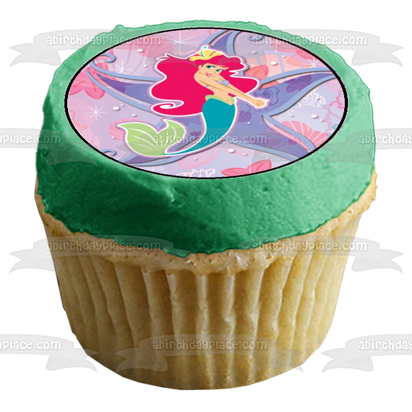 The Little Mermaid Ariel Edible Cupcake Topper Images ABPID04537