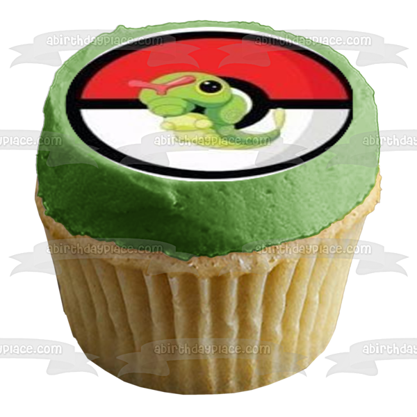 Pokemon Poke Ball's Squirtle Pikachu Snorlax Butterfree Charmander and Psyduck Edible Cupcake Topper Images ABPID04542