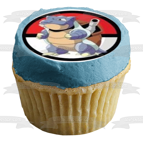 Pokemon Poke Ball's Squirtle Pikachu Snorlax Butterfree Charmander and Psyduck Edible Cupcake Topper Images ABPID04542