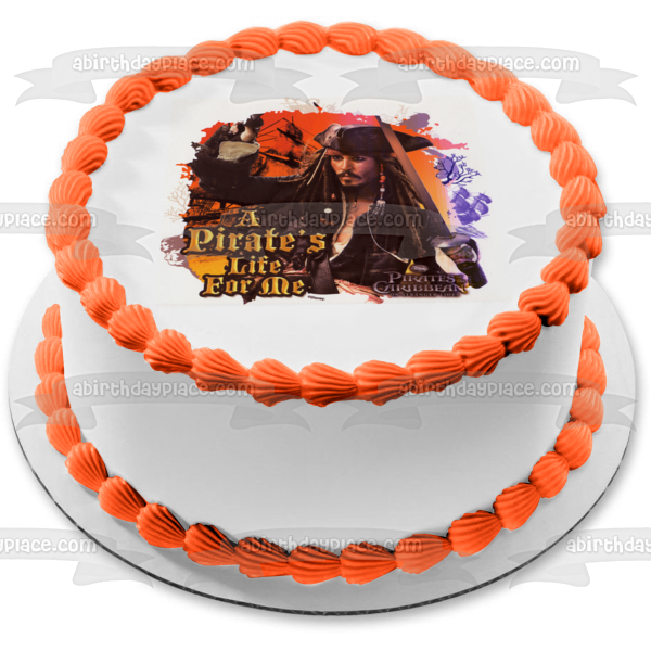 Piratas del Caribe Capitán Jack Sparrow con su espada Adorno comestible para tarta Imagen ABPID06121 