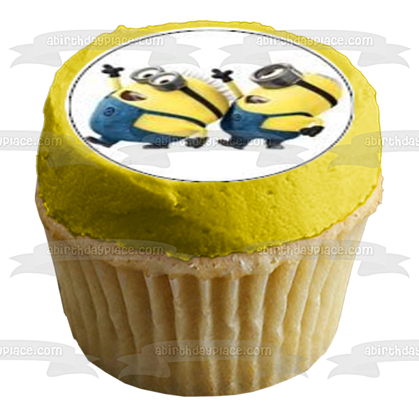 Despicable Me Minions Banana and a Party Noise Maker Imágenes comestibles para cupcakes ABPID04584 