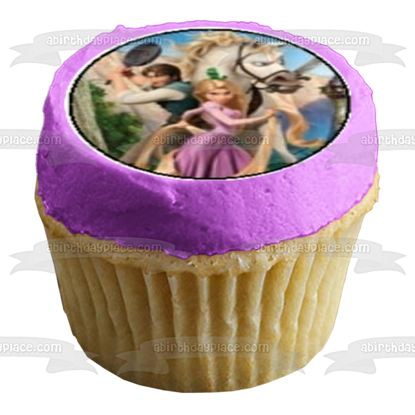 Tangled Rapunzel Flynn Rider and Maximus Edible Cupcake Topper Images ABPID04620