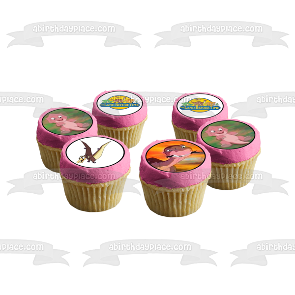 The Land Before Time Littlefoot Cera Ducky and Spike Edible Cupcake Topper Images ABPID04657