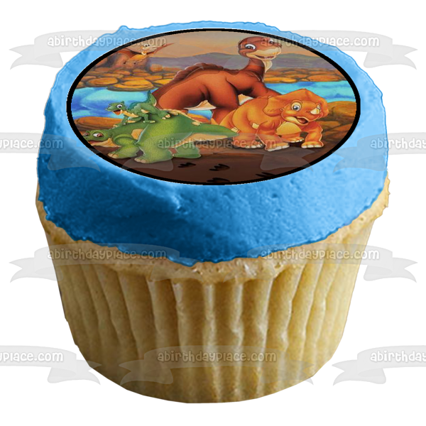 The Land Before Time Littlefoot Cera Ducky and Spike Edible Cupcake Topper Images ABPID04657