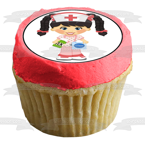 Imágenes de decoración comestible para cupcakes con I Heart Nurses I Love Nurses de la Cruz Roja ABPID04694 