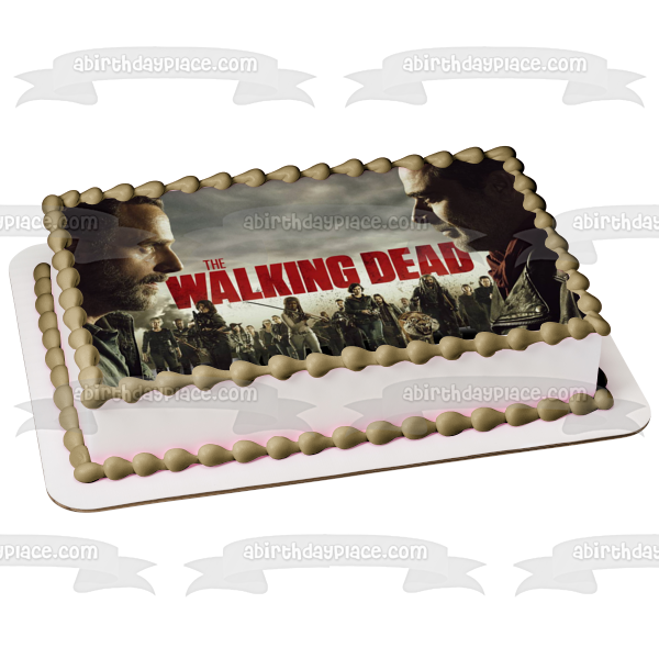 The Walking Dead Season 8 Negan and Rick Grimes Edible Cake Topper Image ABPID06188