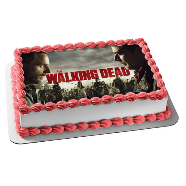 The Walking Dead Season 8 Negan and Rick Grimes Edible Cake Topper Image ABPID06188