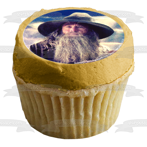 El Hobbit Un viaje inesperado Bilbo Gandalf y Thorin Imágenes comestibles para cupcakes ABPID04789 