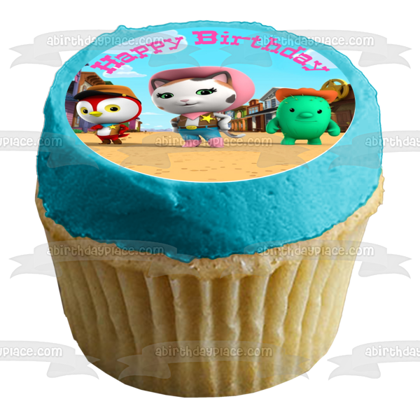 Sherrif Callie's Wild West Happy Birthday Deputy Peck Toby and Sparky Edible Cupcake Topper Images ABPID04801