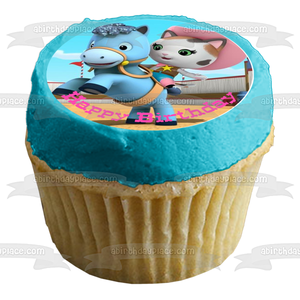 Sherrif Callie's Wild West Happy Birthday Deputy Peck Toby and Sparky Edible Cupcake Topper Images ABPID04801