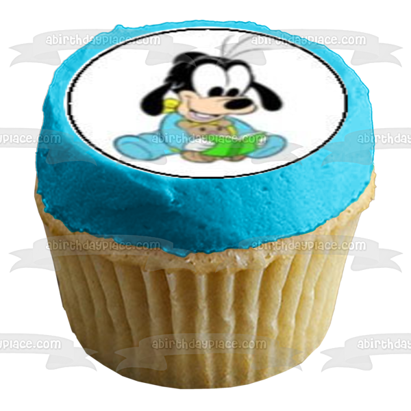 Baby Mickey Mouse Minnie Mouse Goofy Daisy Duck Pluto and Stuffed Animals Edible Cupcake Topper Images ABPID04908