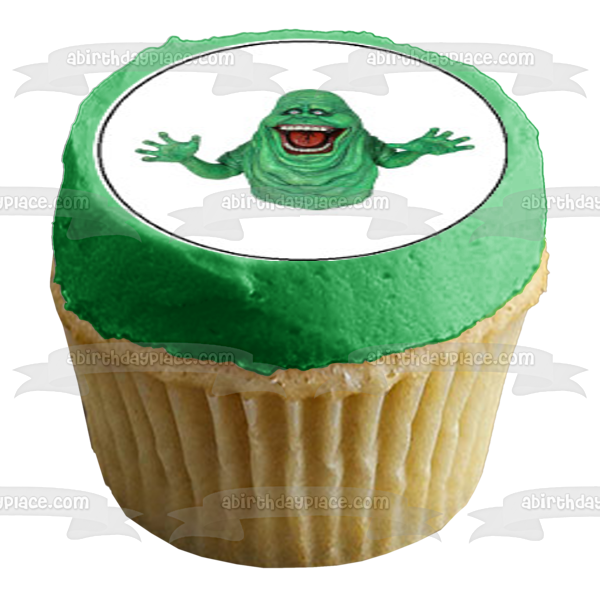 Imágenes de decoración comestible para cupcakes con el logotipo de los Cazafantasmas Slimer Stay Puft Marshmallow Man ABPID04961 