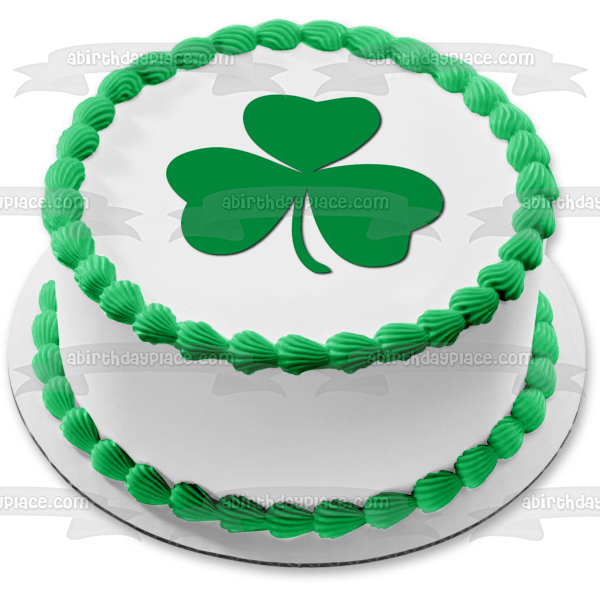 Shamrock Lucky St. Patricks Day Edible Cake Topper Image ABPID06218