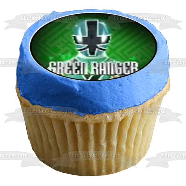 Power Samuri Logos Green Ranger Red Ranger Blue Ranger Gold Ranger and the Pink Ranger Edible Cupcake Topper Images ABPID04984