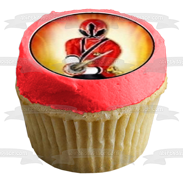 Power Samuri Logos Green Ranger Red Ranger Blue Ranger Gold Ranger and the Pink Ranger Edible Cupcake Topper Images ABPID04984