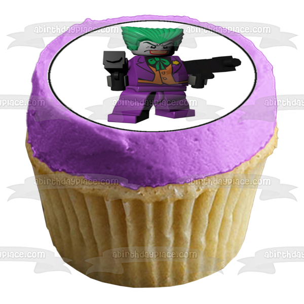 LEGO Batman Logo The Joker Batman and Robin Edible Cupcake Topper Images ABPID05004