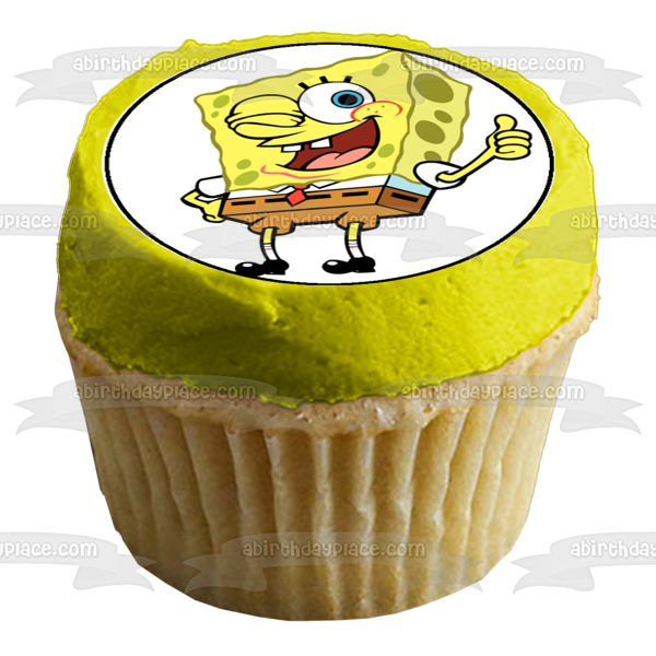 SpongeBob SquarePants Crabby Patty Glasses Edible Cupcake Topper Images ABPID05052