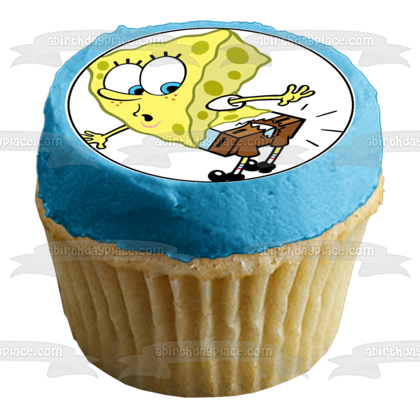 SpongeBob SquarePants Crabby Patty Glasses Edible Cupcake Topper Images ABPID05052