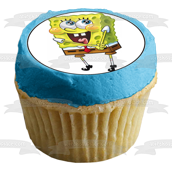 SpongeBob SquarePants Crabby Patty Glasses Edible Cupcake Topper Images ABPID05052