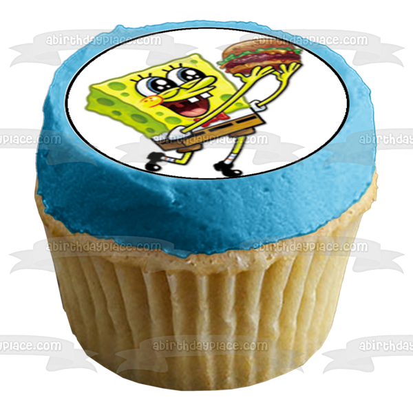 SpongeBob SquarePants Crabby Patty Glasses Edible Cupcake Topper Images ABPID05052