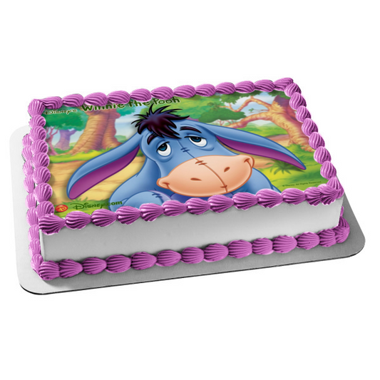 Adorno comestible para tarta con diseño de Eeyore y árboles de Winnie the Pooh, imagen ABPID06230 