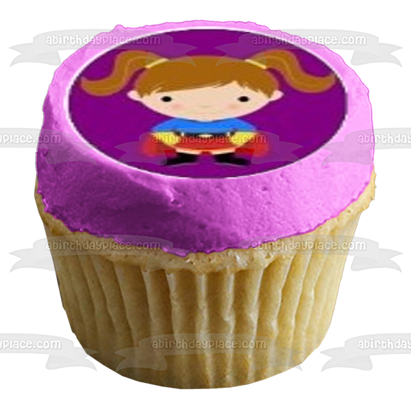 Superhero Kids Batman Superman and Wonder Woman Edible Cupcake Topper Images ABPID05320