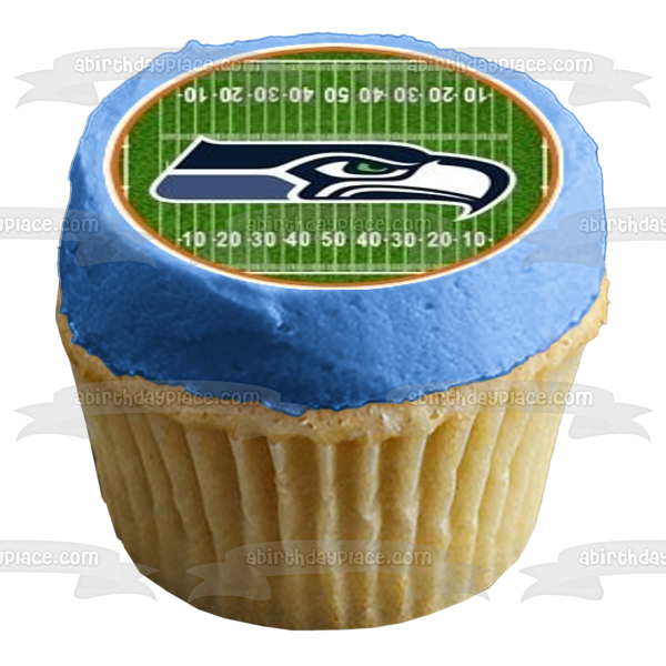 NFL Logos New England Patriots Cleveland Browns and the Seattle Seahawks Edible Cupcake Topper Images ABPID05545