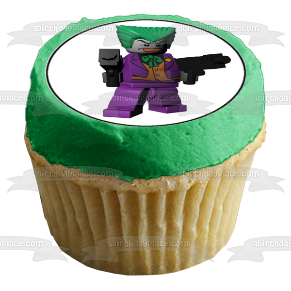 Imágenes de decoración comestible para cupcakes con el logotipo de LEGO Batman, el Joker y Robin, ABPID05400 