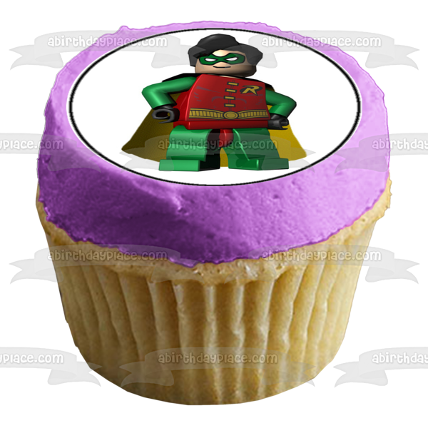 Imágenes de decoración comestible para cupcakes con el logotipo de LEGO Batman, el Joker y Robin, ABPID05400 