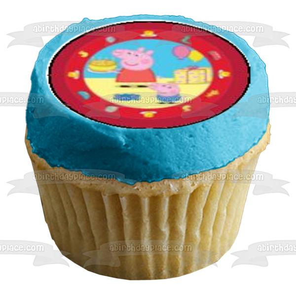 Logotipo de Peppa Pig e imágenes variadas Imágenes de decoración comestible para cupcakes ABPID05556 