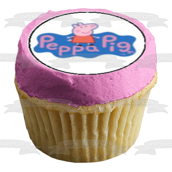 Logotipo de Peppa Pig e imágenes variadas Imágenes de decoración comestible para cupcakes ABPID05556 