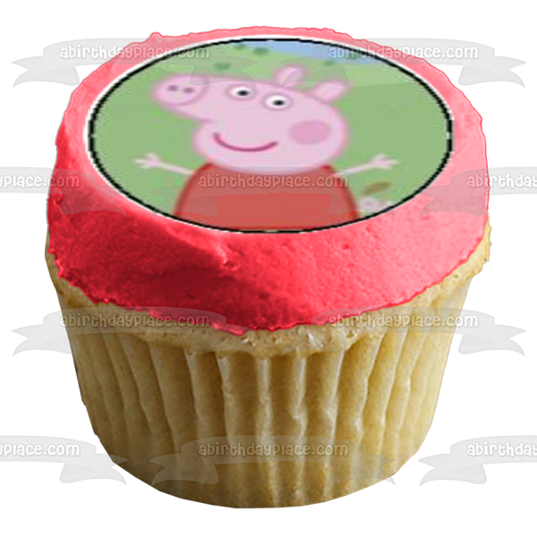 Logotipo de Peppa Pig e imágenes variadas Imágenes de decoración comestible para cupcakes ABPID05556 