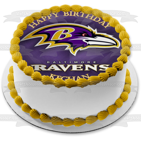 Imagen comestible para tarta con logotipo de los Baltimore Ravens de la NFL ABPID06240 