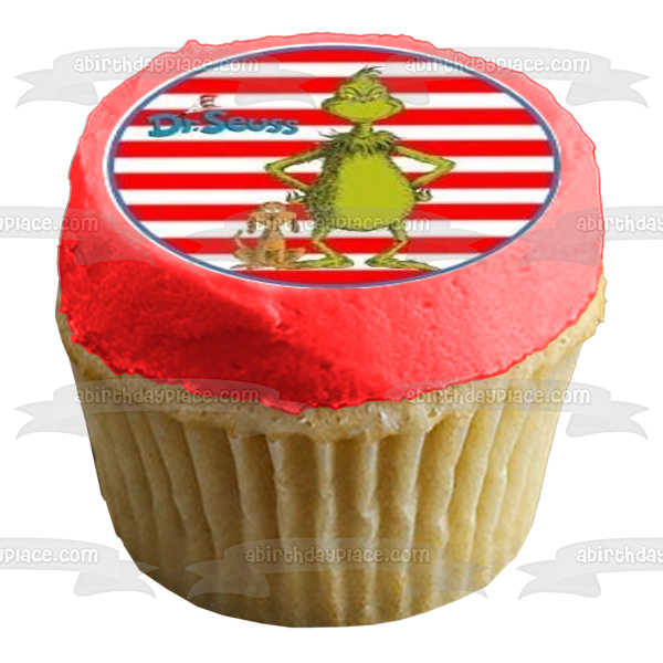 Dr. Seuss Green Eggs and Ham Hats Off Edible Cupcake Topper Images ABPID05514