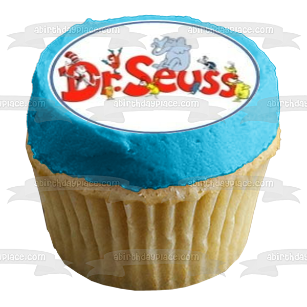 Dr. Seuss Green Eggs and Ham Hats Off Edible Cupcake Topper Images ABPID05514