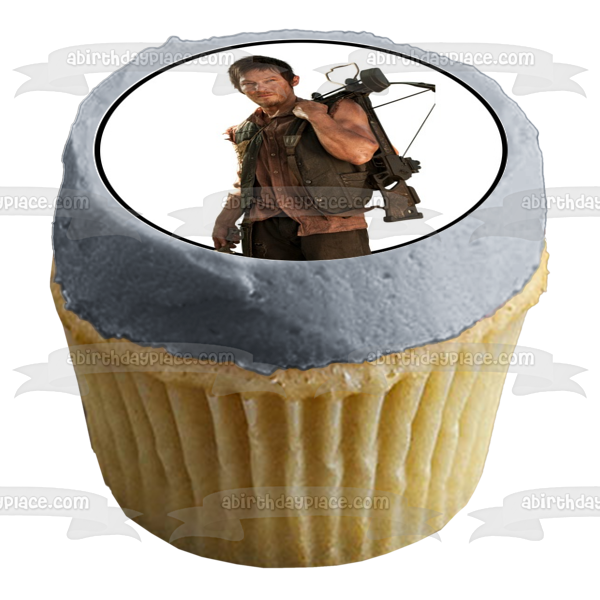 The Walking Dead Logo Daryl Leon Glenn and Carl Edible Cupcake Topper Images ABPID05808