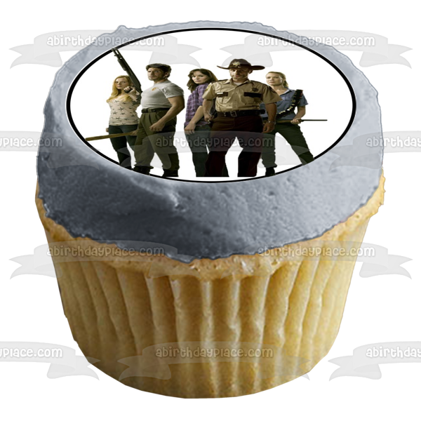 The Walking Dead Logo Daryl Leon Glenn and Carl Edible Cupcake Topper Images ABPID05808